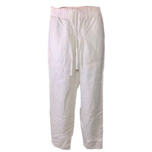 Roots Essential Tan Linen Lyocell Relax Fit Pull on Pants Elastic Drawstring XS